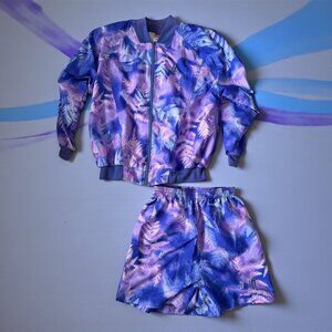 PRINCE Vintage Women's Purple Windbreaker Shorts Set Size Small